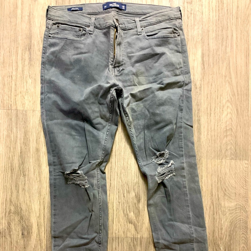 Ripped Hollister gray jeans
